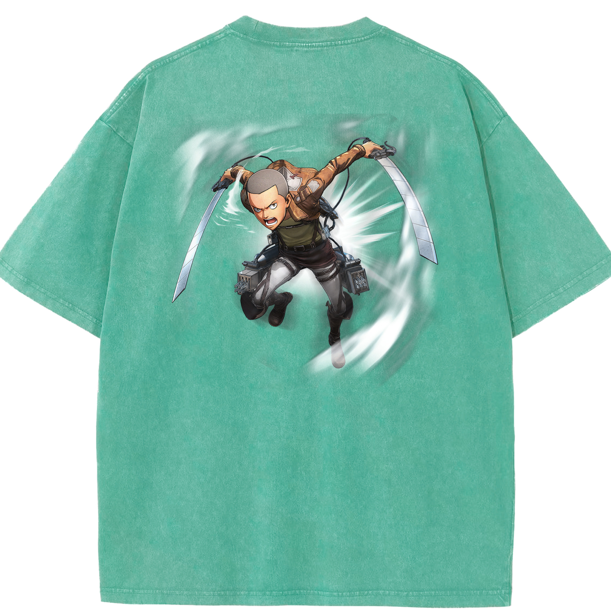 （画像用） 進撃の巨人 コニー·スプリンガー Attack on Titan Connie Springer 綿100% ヴィンテージ風 半袖Tシャツ（背面プリント）